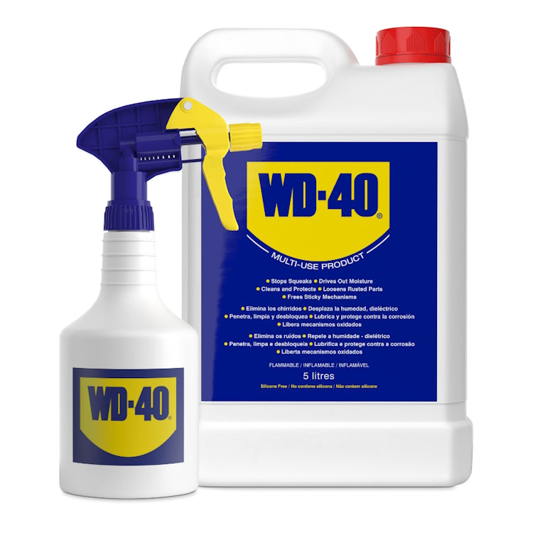 WD-40 Multipurpose Maintenance Sprayable Lubricant Liquid with Spray Bottle 5L