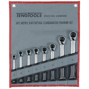 Teng Rev Ratchet Combination Spanner Set MM 8pcs