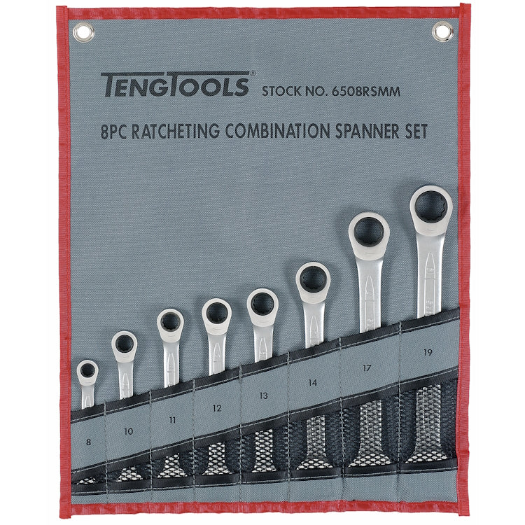 Teng Ratchet Combination Spanner Set MM 8pcs
