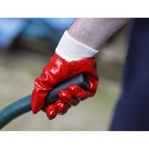 Sealey PVC Knit Wrist Gloves Large - Pair