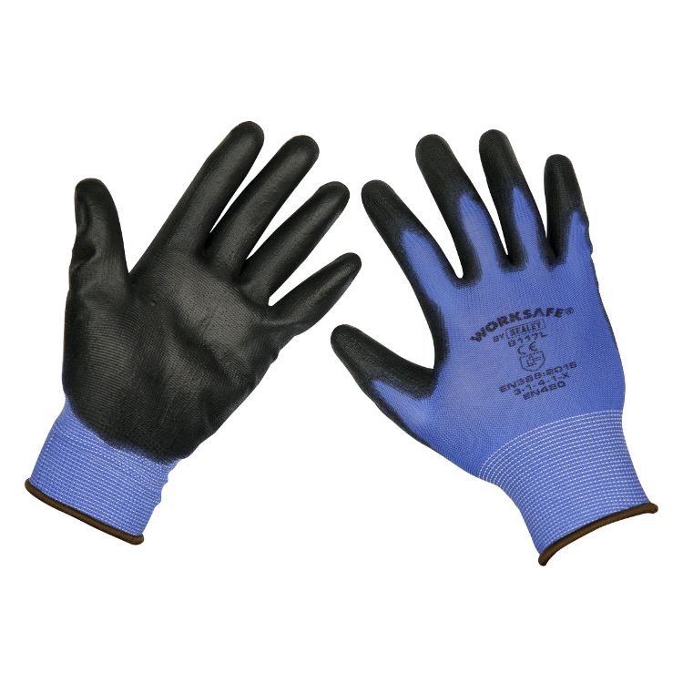Sealey Lightweight Precision Grip Gloves Large - Pack of 12 Pairs
