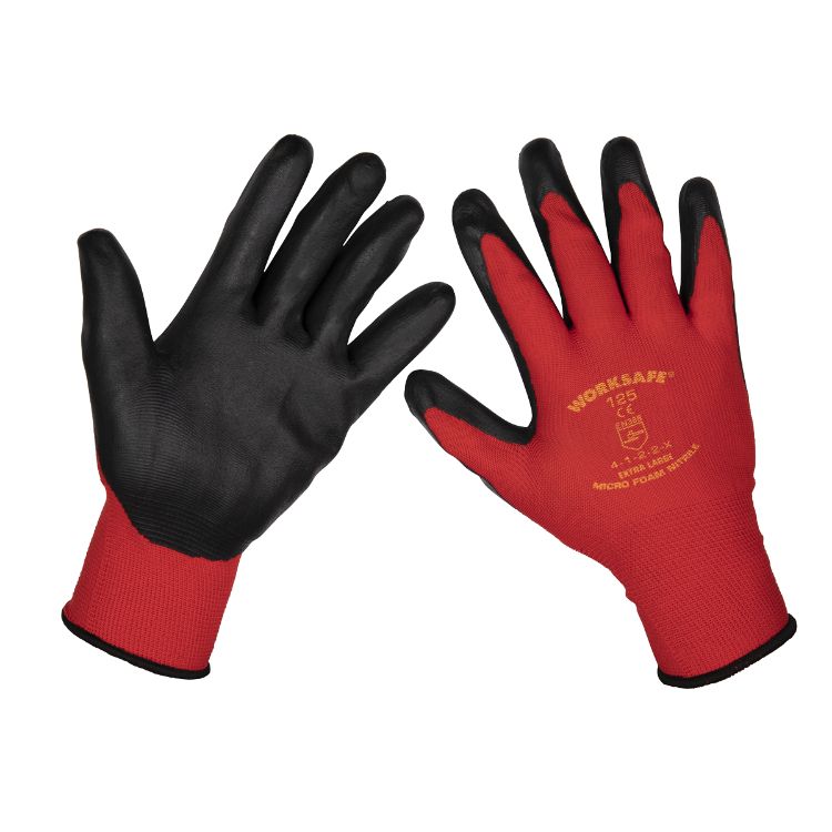 Sealey Flexi Grip Nitrile Palm Gloves X-Large - Pack of 12 Pairs