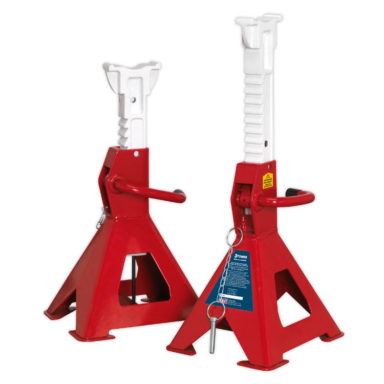 Sealey Axle Stands (Pair) 3 Tonne Capacity per Stand Auto Rise Ratchet