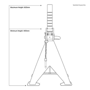 Sealey Axle Stands (Pair) 5 Tonne Capacity per Stand Auto Rise Ratchet