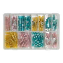 Load image into Gallery viewer, Sealey Adhesive Lined Heat Shrink Terminal Assortment 142pc Blue, Red &amp; Yellow
