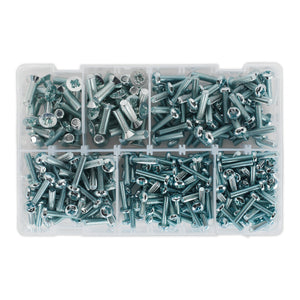Sealey Machine (Body) Screw Assortment 264pc M5-M8 Countersunk & Pan Head Pozi - Metric