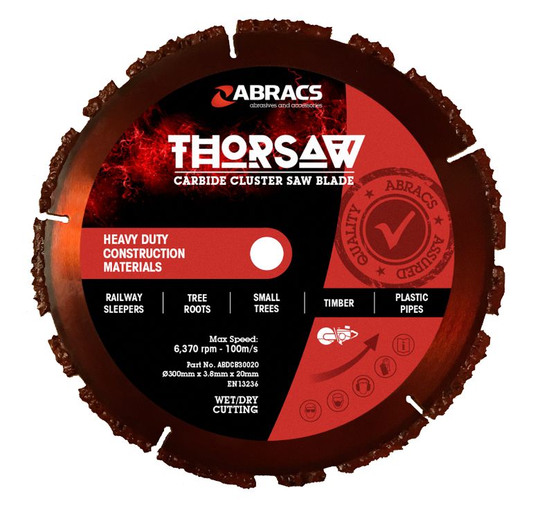 Abracs Thorsaw Carbide Cluster Saw Blade 300mm x 3.8mm x 20mm