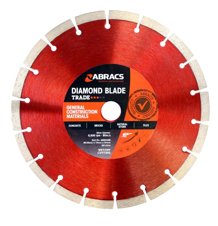 Abracs Diamond Blade 230mm x 10mm x 22mm GCM - Trade