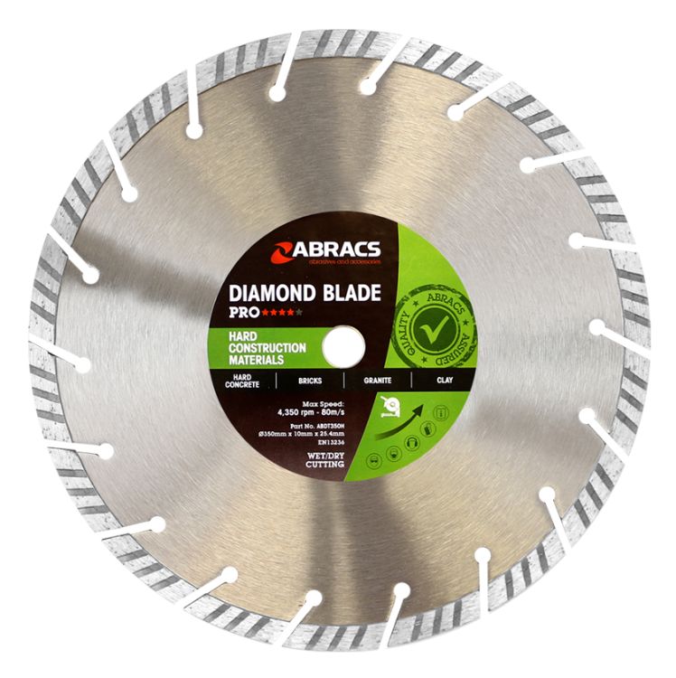 Abracs Diamond Blade 350mm x 10mm x 25.4mm HCM - Pro
