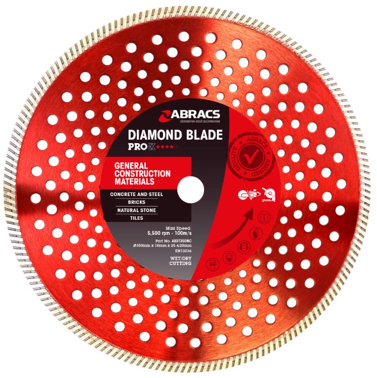 Abracs Diamond Blade 350mm x 10mm x 25.4mm GCM - Pro-X