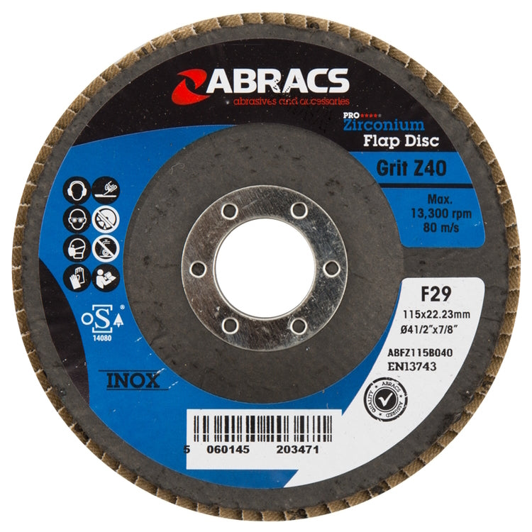 Abracs Zirconium Flap Disc 100mm x 120Grit