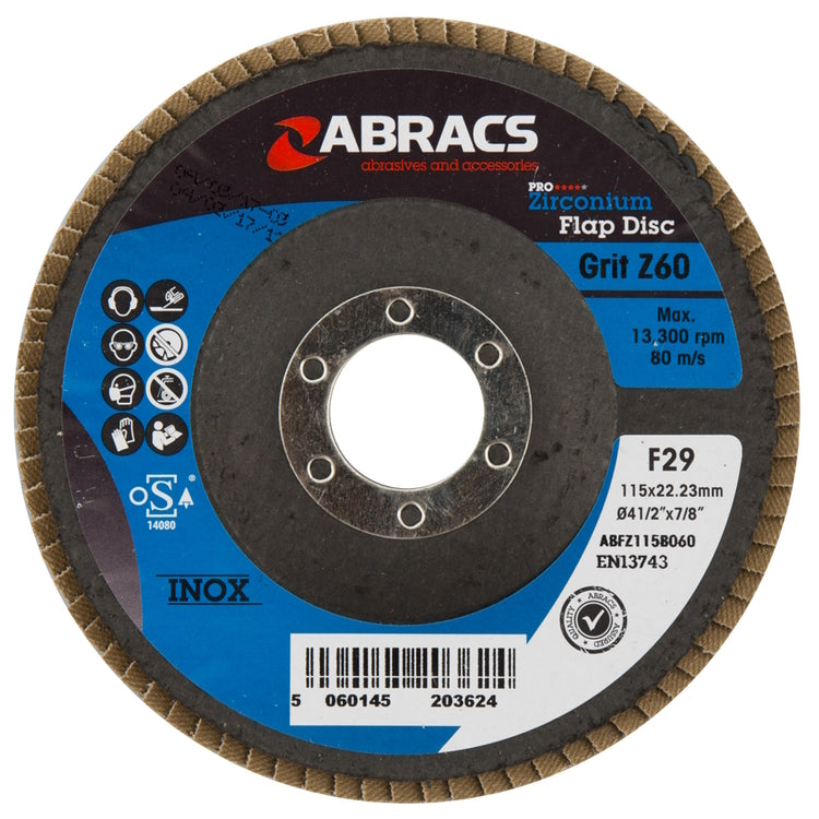Abracs Zirconium Flap Disc 115mm x 60Grit