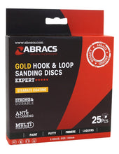 Load image into Gallery viewer, Abracs &quot;Gold&quot; Hook &amp; Loop 150mm x 180Grit - 0 Hole - Pack 25

