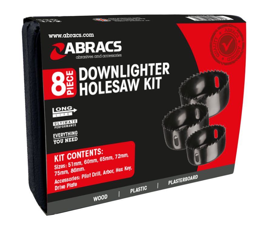 Abracs 8pc Holesaw Downlighter Set