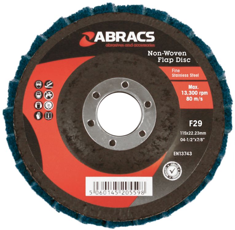 Abracs Non Woven Flap Disc 115mm Green (Fine)