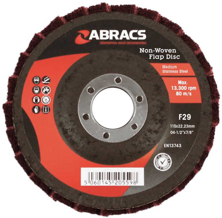 Abracs Non Woven Flap Disc 115mm Maroon (Medium)