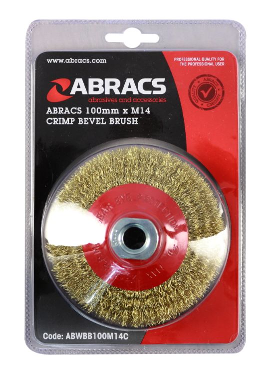 Abracs Crimp Bevel Wire Brush 100mm x M14