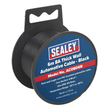 Load image into Gallery viewer, Sealey Automotive Cable Thick Wall 8A - 6M Black
