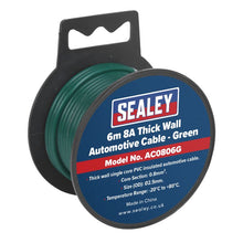 Load image into Gallery viewer, Sealey Automotive Cable Thick Wall 8A - 6M Green
