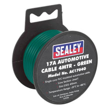 Load image into Gallery viewer, Sealey Automotive Cable Thick Wall 17A - 4M Green
