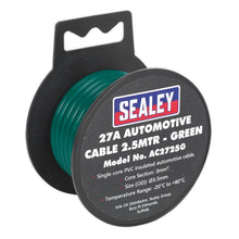 Load image into Gallery viewer, Sealey Automotive Cable Thick Wall 27A - 2.5M Green

