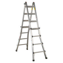Load image into Gallery viewer, Sealey Aluminium Telescopic Ladder 4-Way EN 131 Adjustable Height
