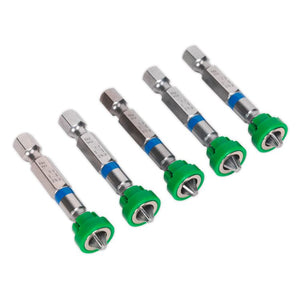 Sealey Power Tool Bit Pozi #2, Magnetic Holder S2 50mm - Pack of 5 (Premier)