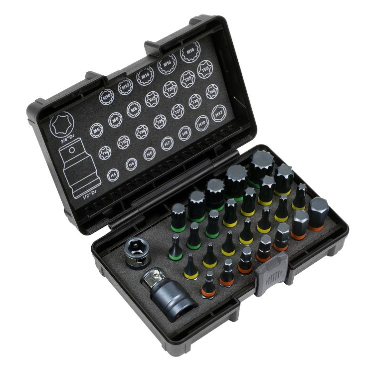 Sealey TRX-Star*/Hex/Spline Bit Set Impact 28pc 3/8