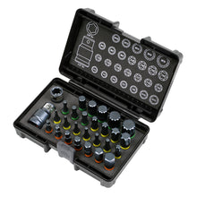 Load image into Gallery viewer, Sealey TRX-Star*/Hex/Spline Bit Set Impact 28pc 3/8&quot; &amp; 1/2&quot; Sq Drive (Premier)
