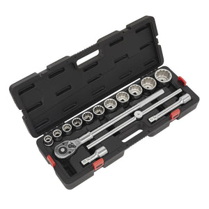 Sealey Socket Set 15pc 3/4" Drive 12pt WallDrive Metric (Premier)