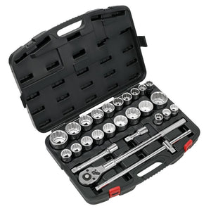 Sealey Socket Set 26pc 3/4" Drive 12pt WallDrive Hardened/Tempered (Premier)
