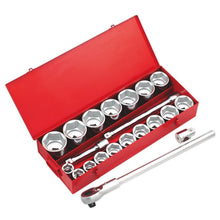 Load image into Gallery viewer, Sealey Socket Set 22pc 1&quot; Drive 6pt WallDrive Metric (Premier)
