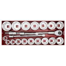 Load image into Gallery viewer, Sealey Socket Set 22pc 1&quot; Drive 6pt WallDrive Metric (Premier)
