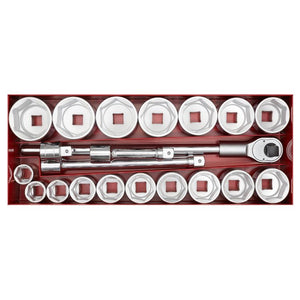 Sealey Socket Set 22pc 1" Drive 6pt WallDrive Metric (Premier)