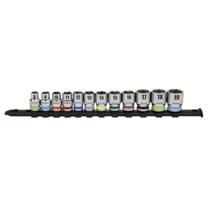 Sealey Socket Set 12pc 3/8" Drive 6pt WallDrive Metric (Premier)