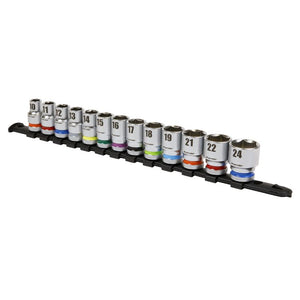 Sealey Socket Set 13pc 1/2" Drive 6pt WallDrive Metric (Premier)
