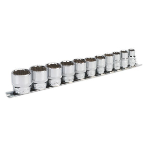 Sealey Socket Set 11pc 3/8" Drive 12pt WallDrive Imperial (Premier)