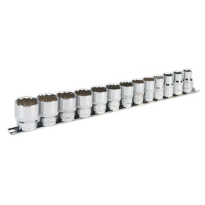 Sealey Socket Set 13pc 1/2" Drive 12pt WallDrive Imperial (Premier)