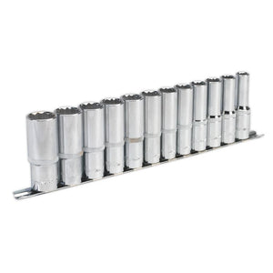 Sealey Socket Set 12pc 1/2" Drive 12pt Deep WallDrive Metric (Premier)