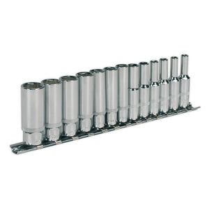 Sealey Socket Set 13pc 1/4" Drive Deep WallDrive Metric (Premier)