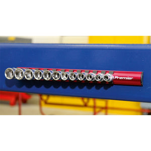 Sealey Socket Retaining Rail Magnetic 3/8" Drive 12 Clips (Premier)