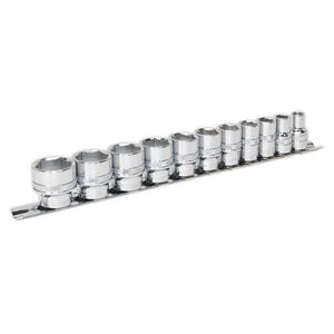 Sealey Socket Set 11pc 3/8" Drive Lock-On 6pt Imperial (Premier)