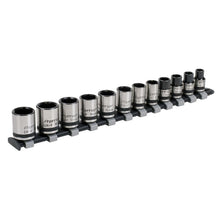 Load image into Gallery viewer, Sealey Socket Set 12pc 3/8&quot; Drive Lock-On 6pt Metric - Black Series (Premier)
