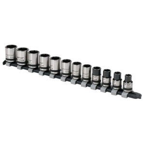 Sealey Socket Set 12pc 3/8" Drive Lock-On 6pt Metric - Black Series (Premier)