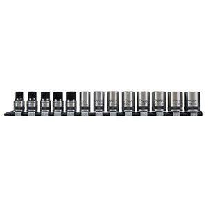 Sealey Socket Set 13pc 1/2" Drive Lock-On 6pt Metric - Black Series (Premier)