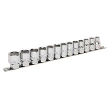 Load image into Gallery viewer, Sealey Socket Set 13pc 1/2&quot; Drive Lock-On 6pt Metric (Premier)
