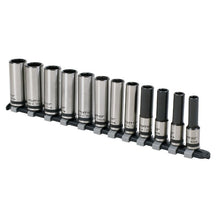 Load image into Gallery viewer, Sealey Socket Set 12pc 3/8&quot; Drive Deep Lock-On 6pt Metric - Black Series (Premier)
