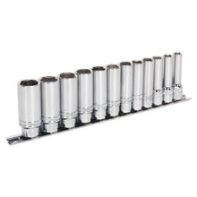 Load image into Gallery viewer, Sealey Socket Set 12pc 3/8&quot; Drive Deep Lock-On 6pt Metric (Premier)
