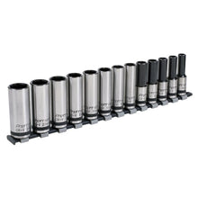 Load image into Gallery viewer, Sealey Socket Set 13pc 1/2&quot; Drive Deep Lock-On 6pt Metric - Black Series (Premier)

