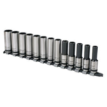 Load image into Gallery viewer, Sealey Socket Set 13pc 1/2&quot; Drive Deep Lock-On 6pt Metric - Black Series (Premier)
